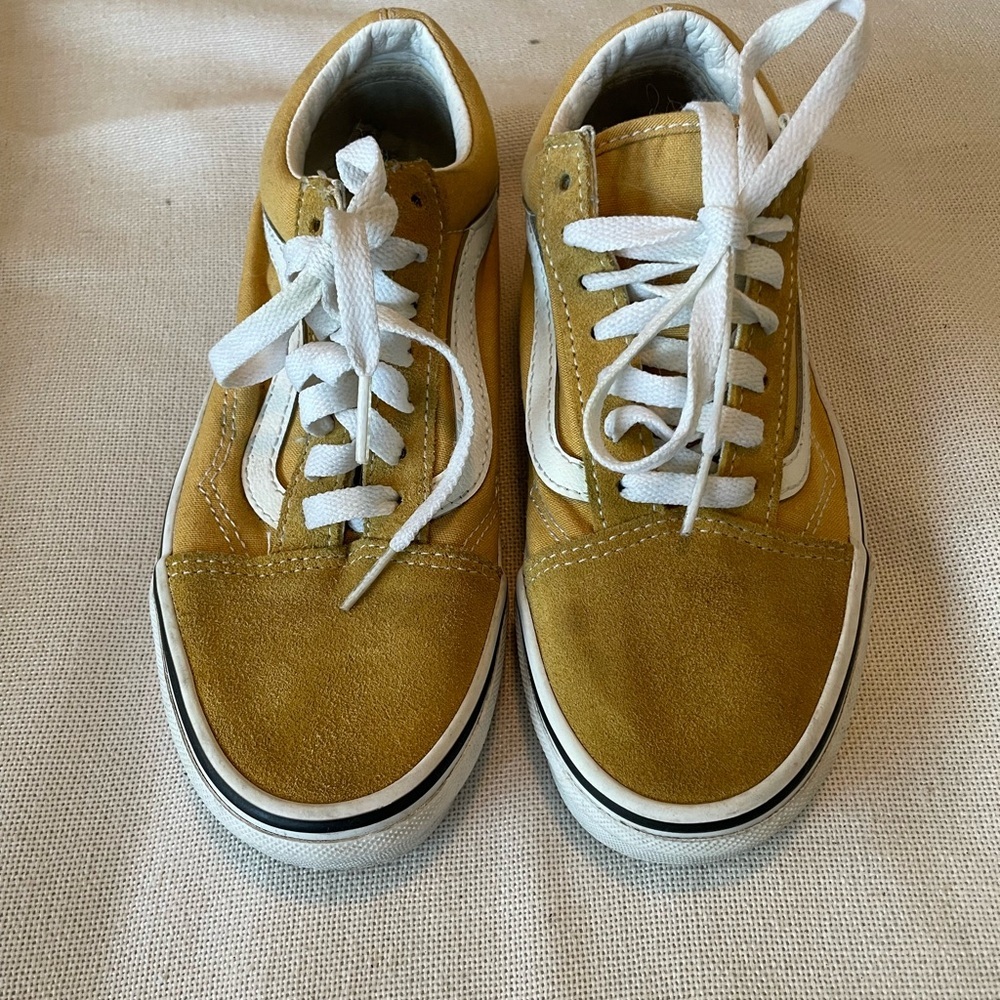 Vans Yellow and White Women's Sneakers Size 5 Used Good Condition - Picture 4 of 6